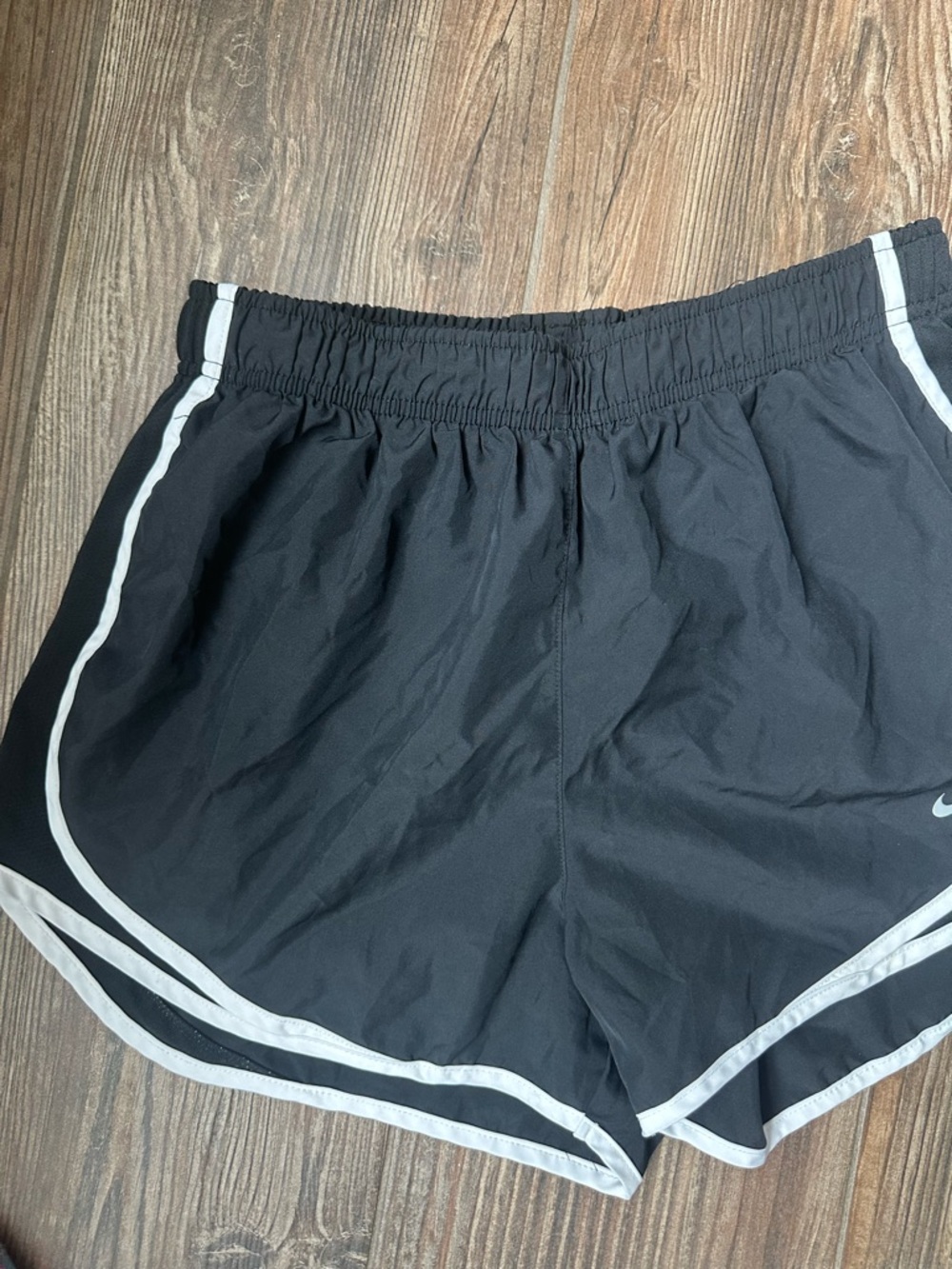 Nike Dri-Fit Black Women's Athletic Shorts with White Trim - Picture 7 of 9